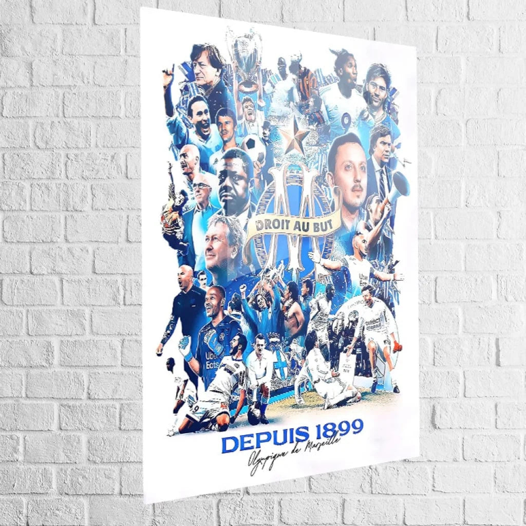 Tableau Olympique de Marseille Légendaires 40x60cm / Plexiglas Tableau Sport