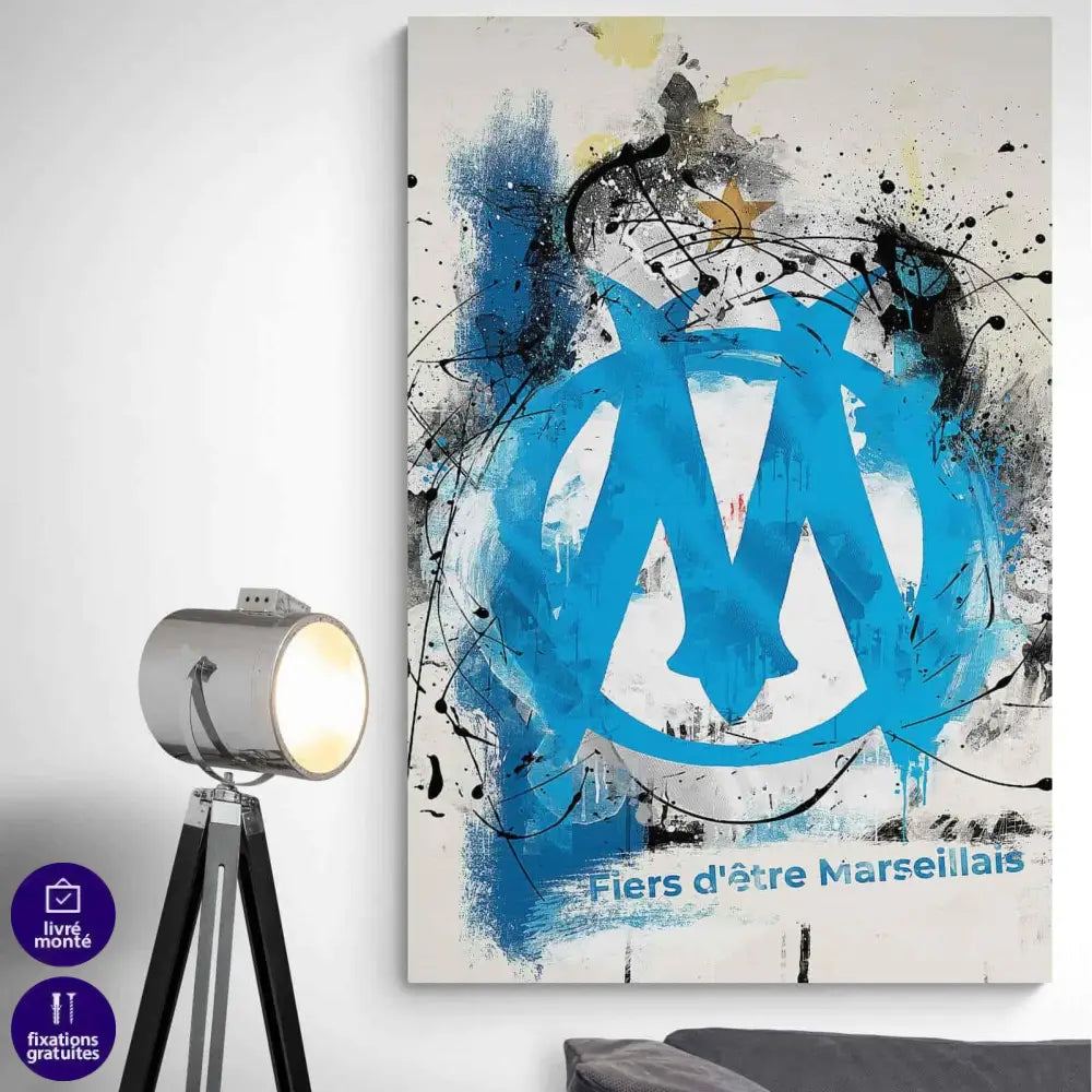 Tableau Olympique de Marseille Street Graffiti - Montableaudeco