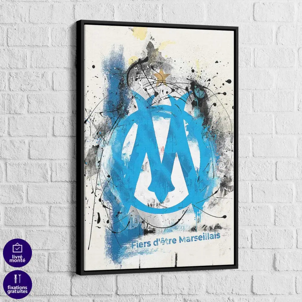 Tableau Olympique de Marseille Street Graffiti - Montableaudeco