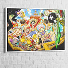 poster One Piece scène festive Paris Tour Eiffel