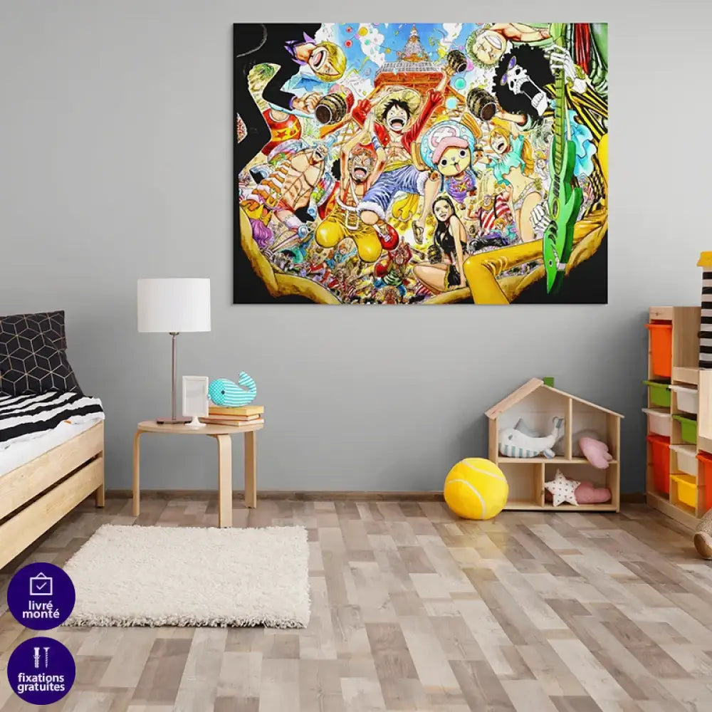 affiche One Piece à Paris avec Chapeau de Paille en fête