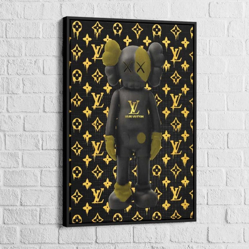 tableau street art ours cadre noir