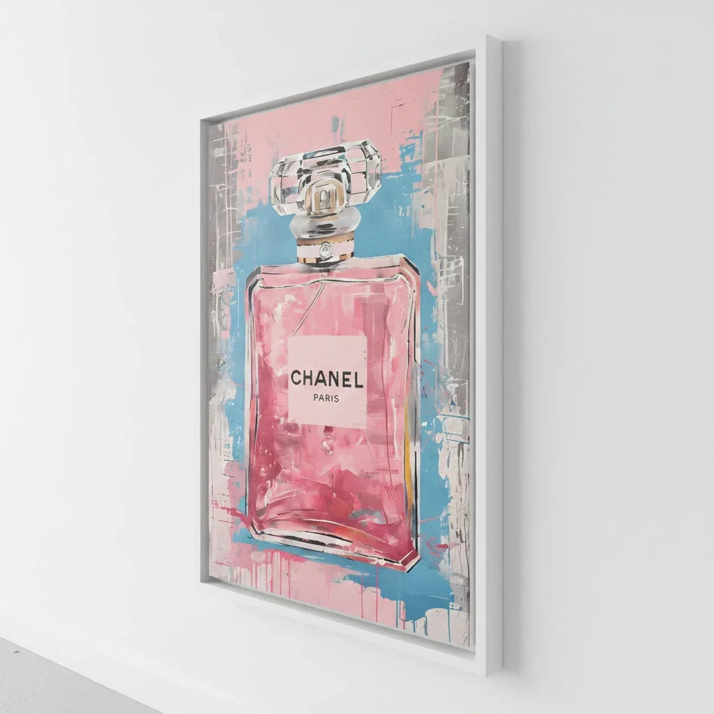 white floating frame wall art glam fragrance