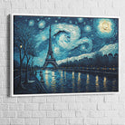 Tableau Paris grand format, ciel étoilé et silhouette urbaine