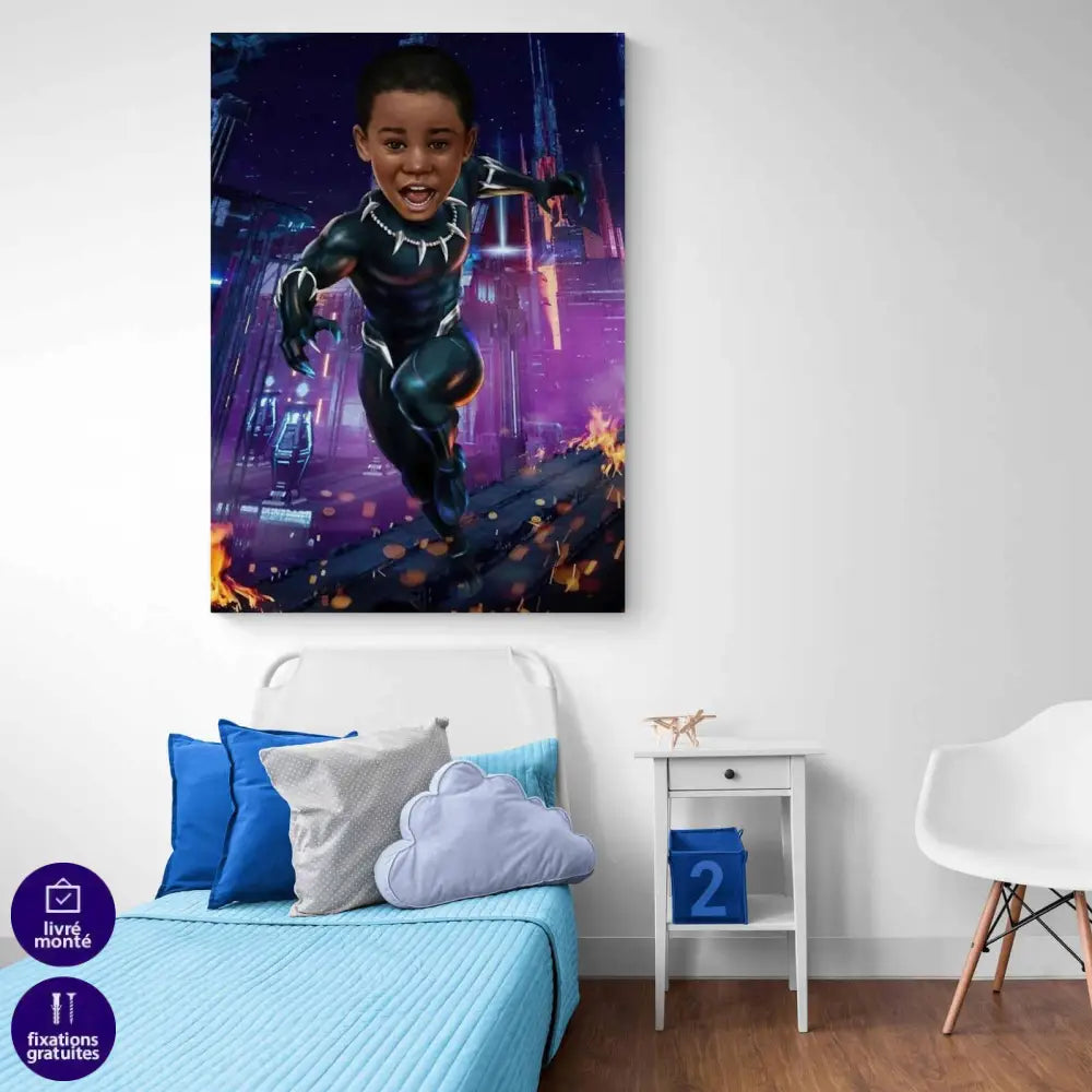 Tableau Personnalisable Super Héros Black Panther - Montableaudeco
