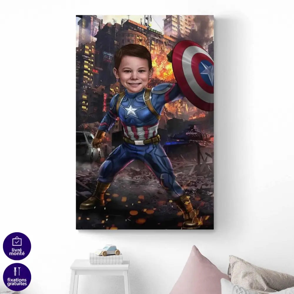 Tableau Personnalisable Super Héros Captain America - Montableaudeco