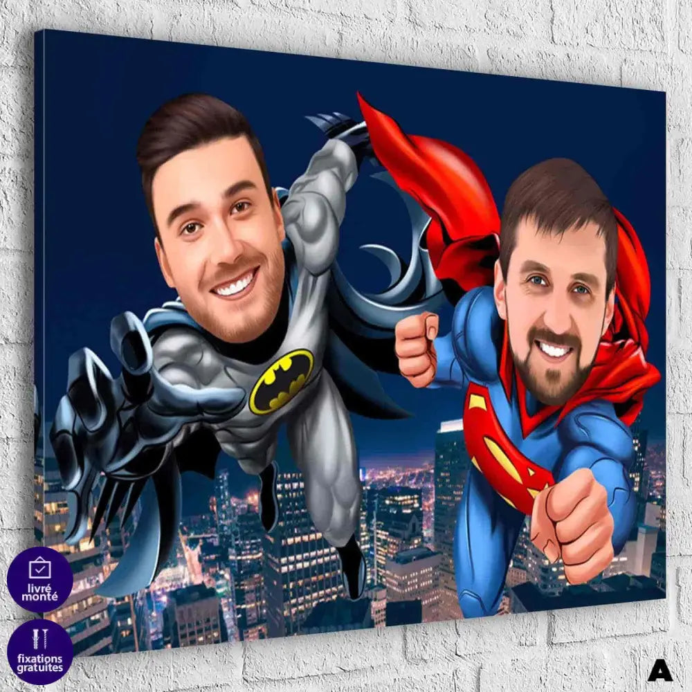 Tableau Personnalisable Super Héros Marvel 2 Personnages - Montableaudeco