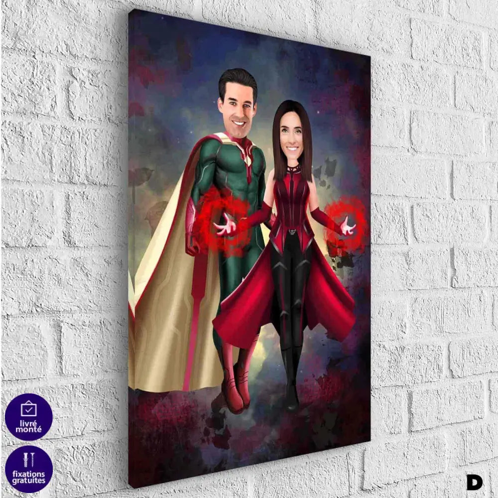 Tableau Personnalisable Super Héros Marvel 2 Personnages - Montableaudeco