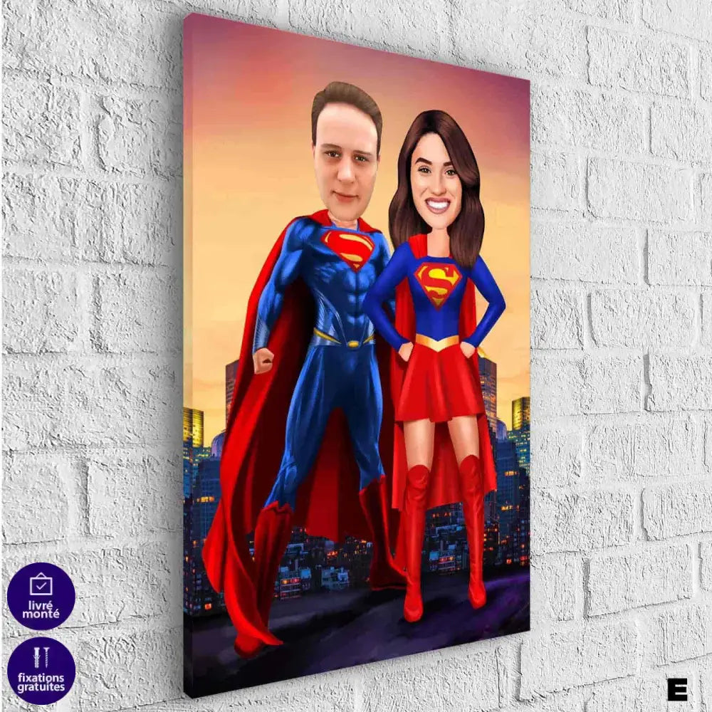 Tableau Personnalisable Super Héros Marvel 2 Personnages - Montableaudeco