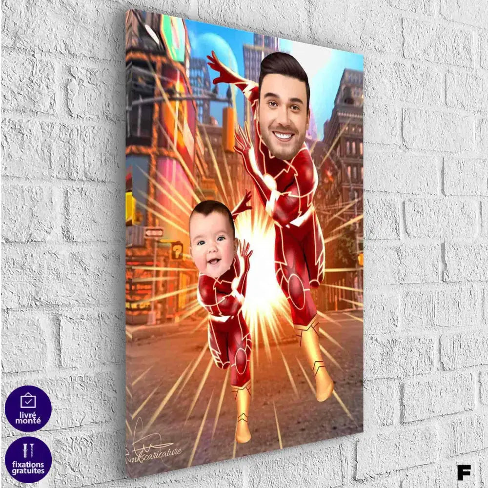 Tableau Personnalisable Super Héros Marvel 2 Personnages - Montableaudeco