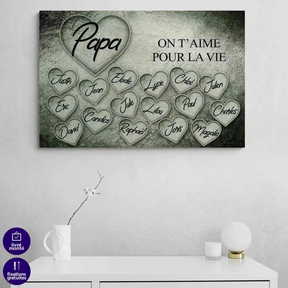 Tableau Personnalisé Famille Papa - Montableaudeco