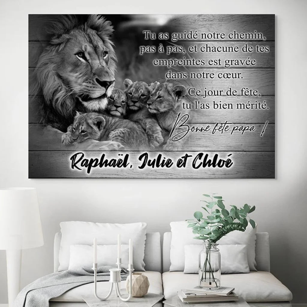 Tableau Personnalisé Papa 40x60cm / Toile tendue sur châssis Toile Imprimée