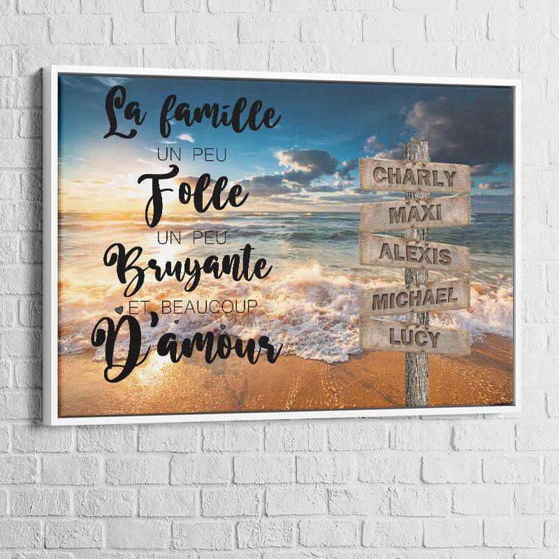 Tableau Personnalisé Prénoms avec Message La Mer - Montableaudeco