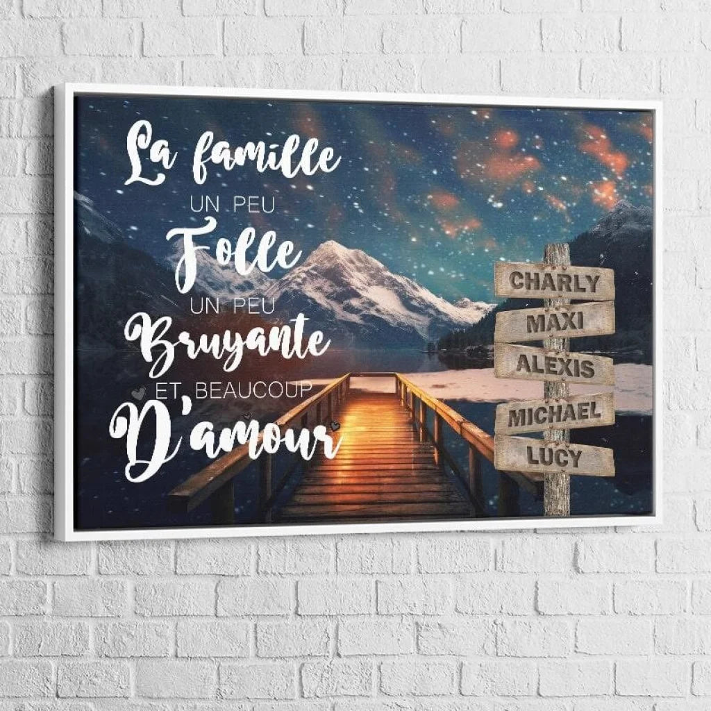 Tableau Personnalisé Prénoms avec Message Le Lac - Montableaudeco