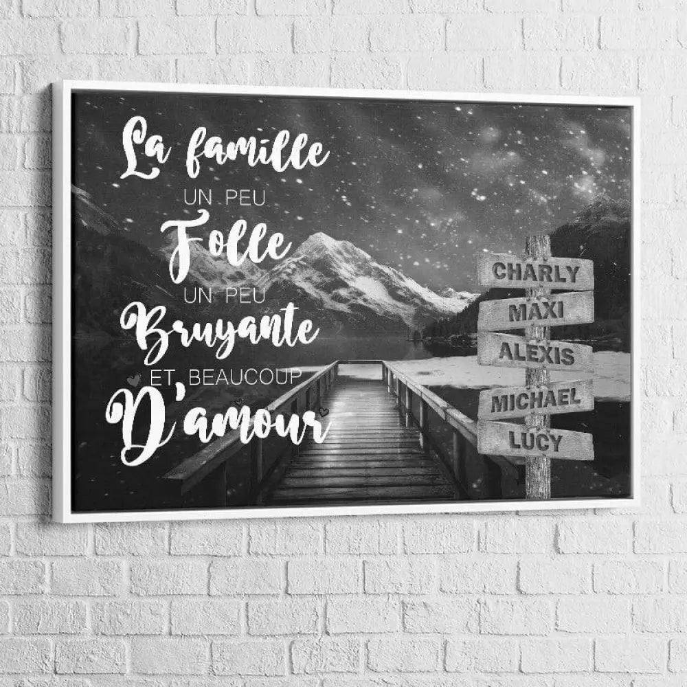 Tableau Personnalisé Prénoms avec Message Le Lac - Montableaudeco