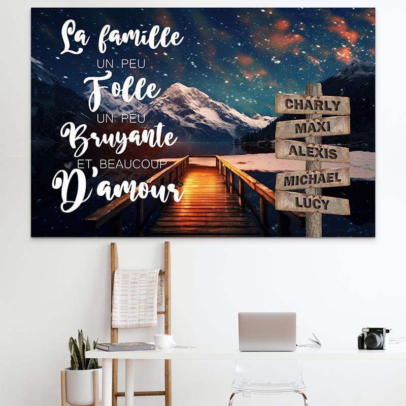 Tableau Personnalisé Prénoms avec Message Le Lac - Montableaudeco