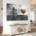 Tableau Personnalisé Prénoms Cœur Rouge - 40x60cm / Plexiglas - Toile Imprimée