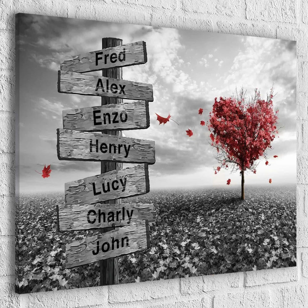 Personalized Red Heart Name Plaque - Montableaudeco