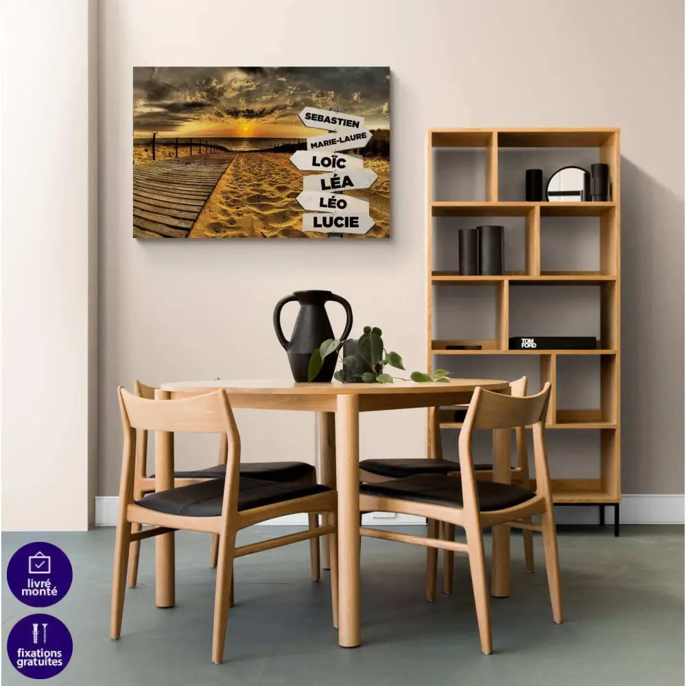 Tableau Personnalisé Prénoms Coucher de Soleil - Montableaudeco
