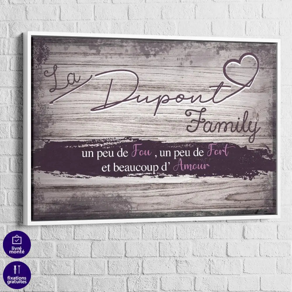 Tableau Personnalisé Family Cadre noir