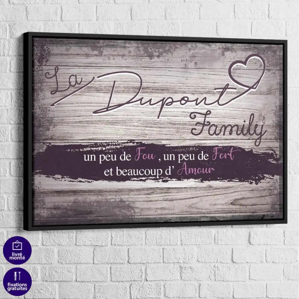 Tableau Personnalisé Family Cadre noir