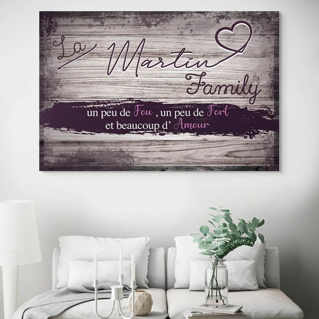 Tableau Personnalisé Prénoms Family Tableau Personnalisé