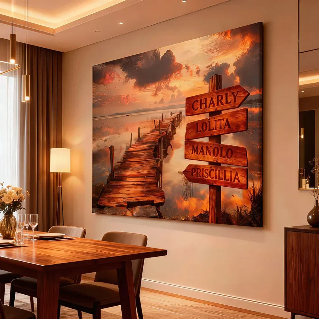 wall art directional signs family names