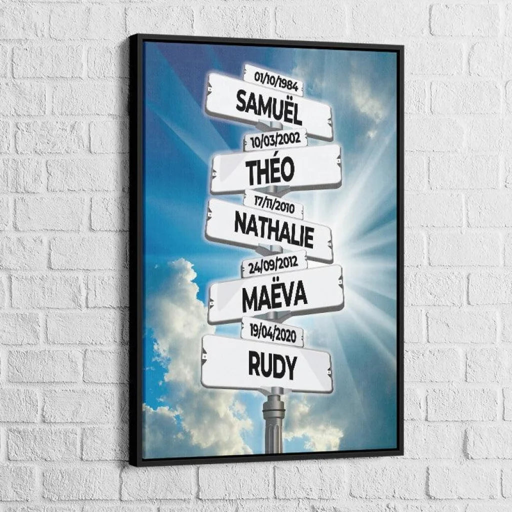 Tableau Personnalisé Prénoms Nuage - Montableaudeco