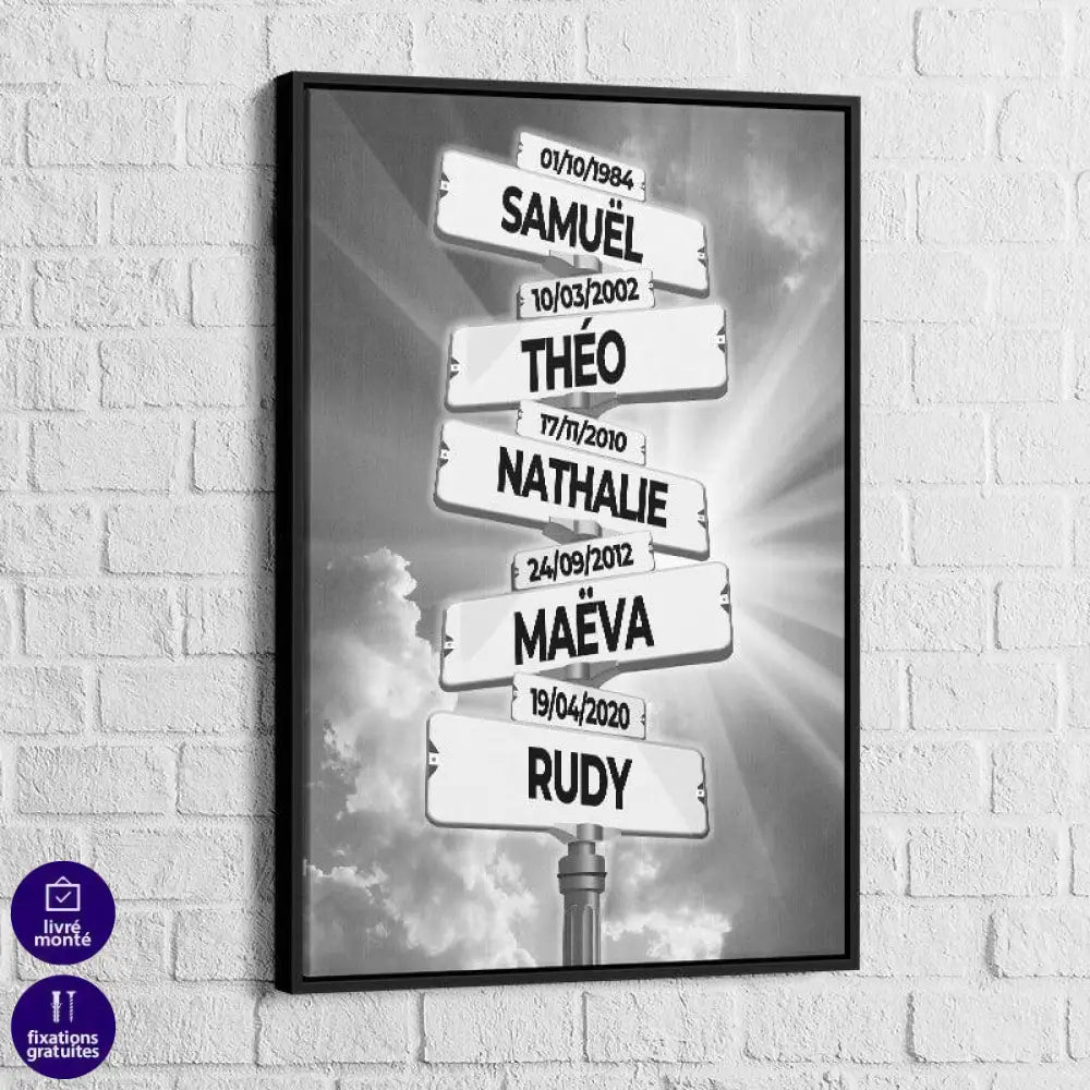 Tableau Personnalisé Prénoms Nuage - Montableaudeco