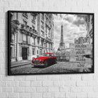 Tableau Personnalisé Prénoms Paris Rouge 40x60cm / Cadre noir Toile Imprimée