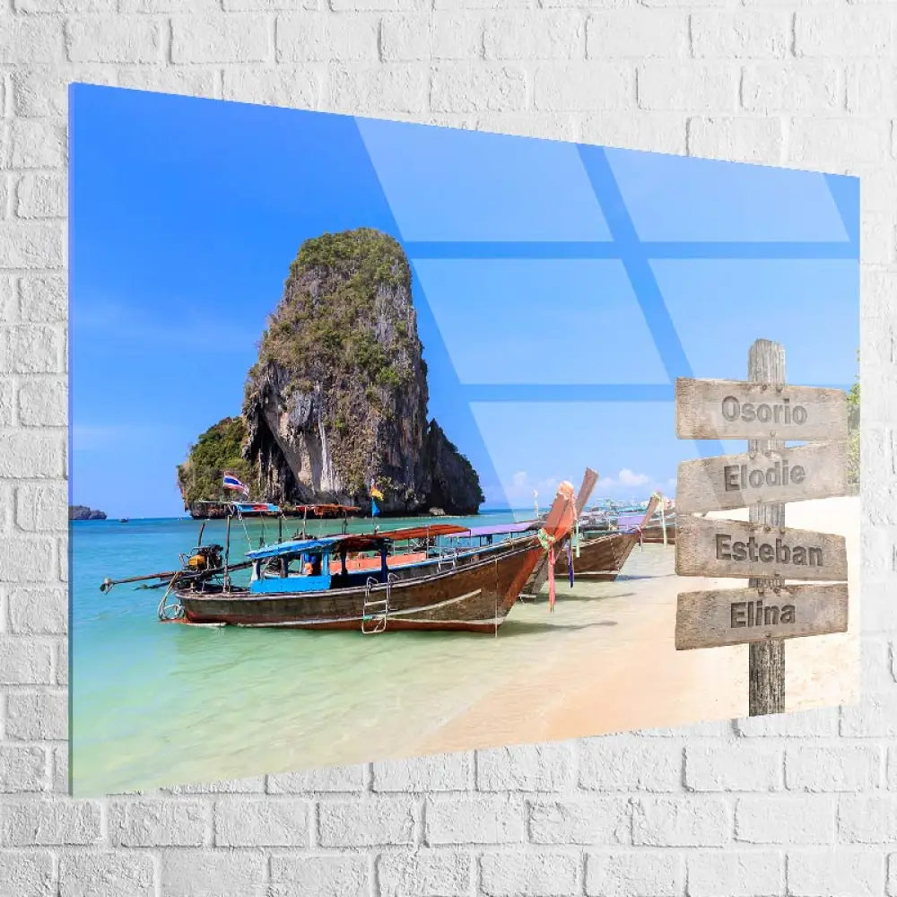 Tableau Personnalisé Prénoms Thailande 40x60cm / Plexiglas Toile Imprimée