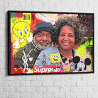 Tableau Personnalisé Street Art Pop 40x60cm / Cadre noir Toile Imprimée