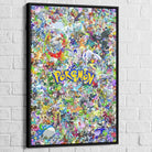 Tableau Pokémon Attrapez les tous 40x60cm / Cadre Noir Tableau Dragon Ball