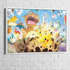 tableau mural pop culture pokémon cadre blanc