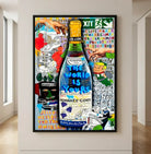 Floating frame painting with black street art wine, premium finish