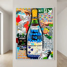 Street Art Canvas for living rooms, iconic bottles, and pop culture collages