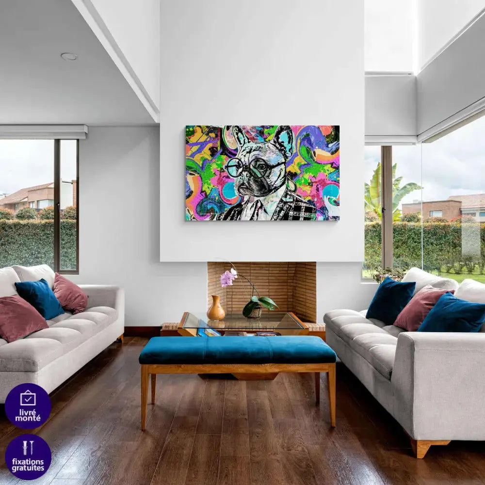 Tableau Pop Art Bulldog Français - Montableaudeco