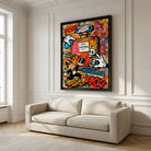 Pop Art Canvas Print Paris with black floating frame, premium finish