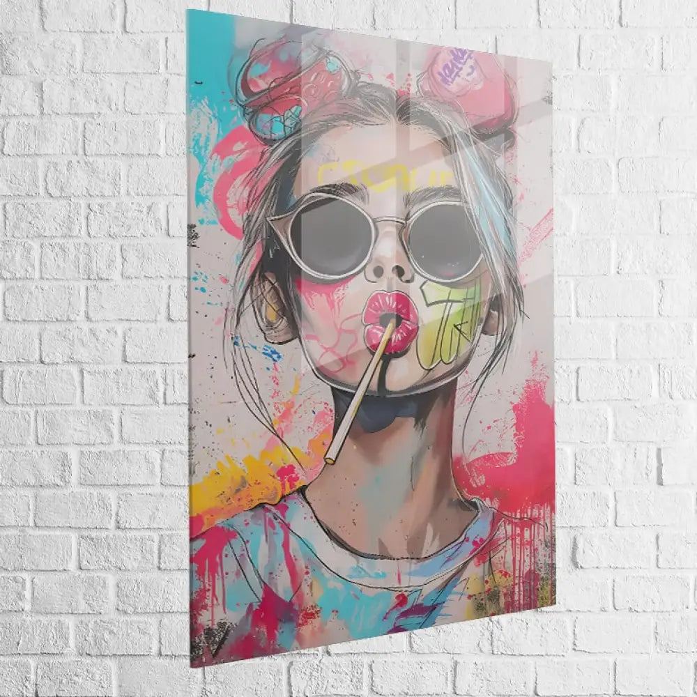 Toile pop art Color Me Rebel style provocateur

