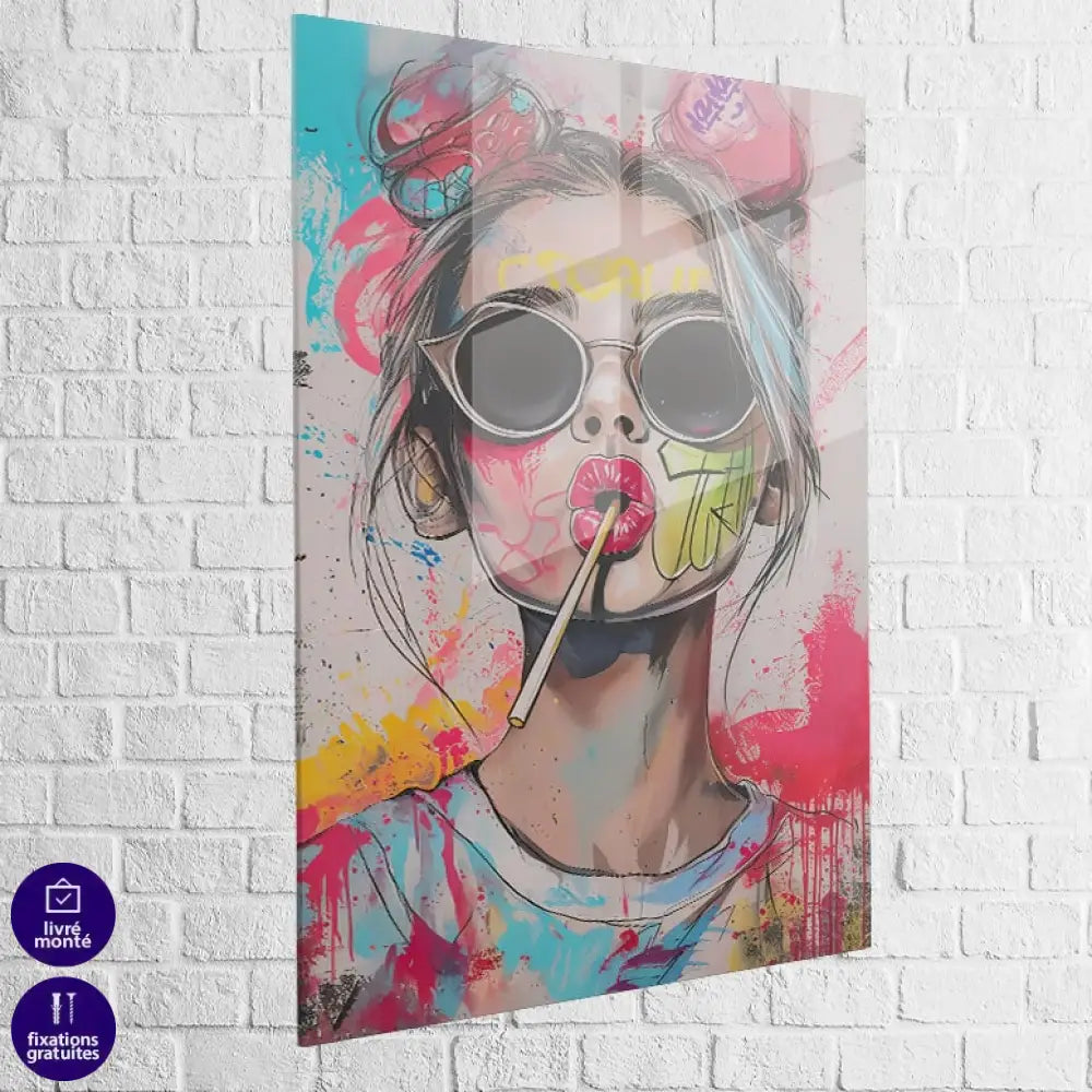 Toile pop art Color Me Rebel style provocateur

