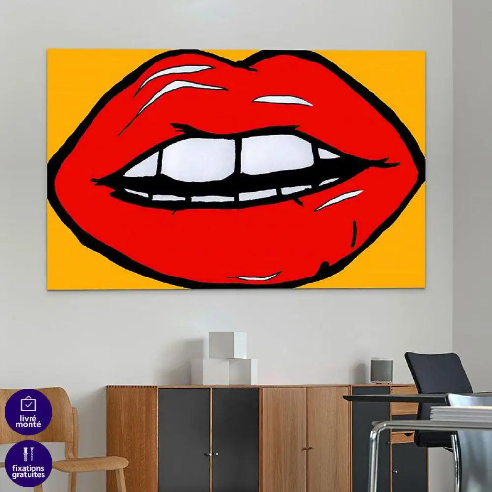 Tableau Pop Art La Bouche Andy Warhol - Montableaudeco