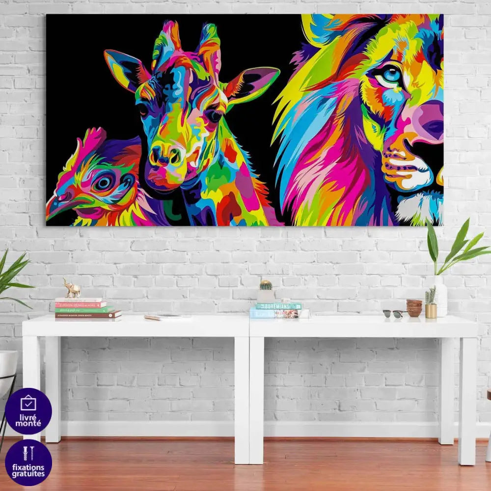 Tableau Pop Art Les Animaux - Montableaudeco