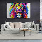Tableau Pop Art Lion Coloré - Montableaudeco