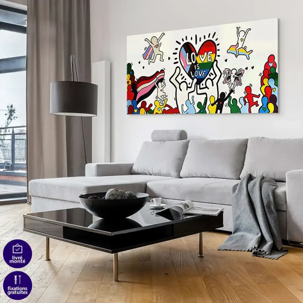 Tableau décoratif Love Is Love art contemporain pour espace de vie