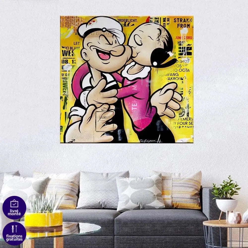 Tableau Popeye et Olive L'amour - Montableaudeco