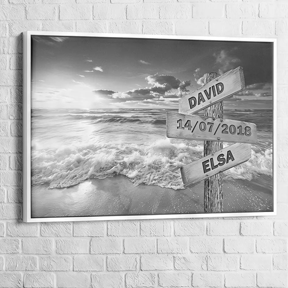 Tableau mural personnalisable pour couple, style minimaliste avec touche émotionnelle

