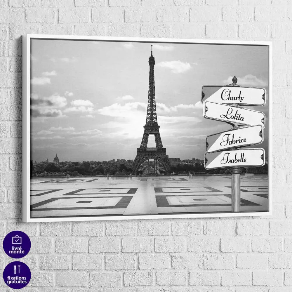 Tableau Prénoms Famille Paris Eiffel - Montableaudeco