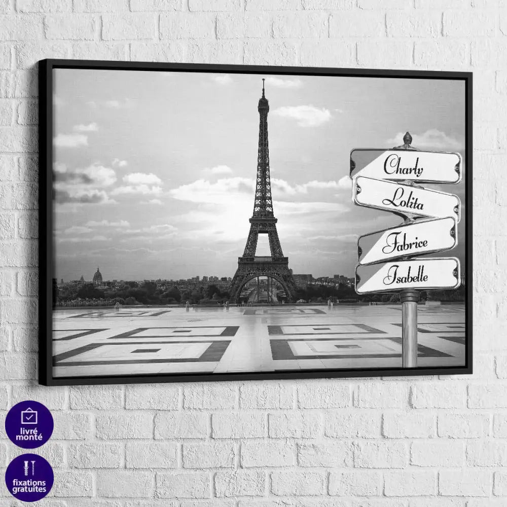 Tableau Prénoms Famille Paris Eiffel - Montableaudeco