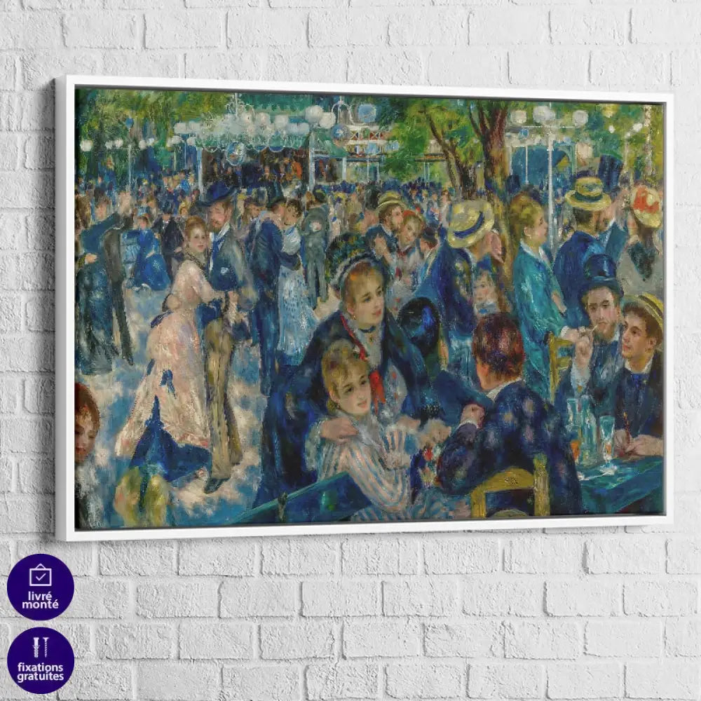 Cadre flottant blanc autour du tableau Renoir, rendu galerie