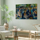 Tableau Renoir Bal du Moulin de la Galette accroché au-dessus d’un canapé, ambiance salon